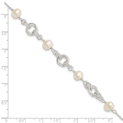 7.25 Zoll Sterlingsilber Poliert Glas Perle mit 1 in Verlängerung. Armband