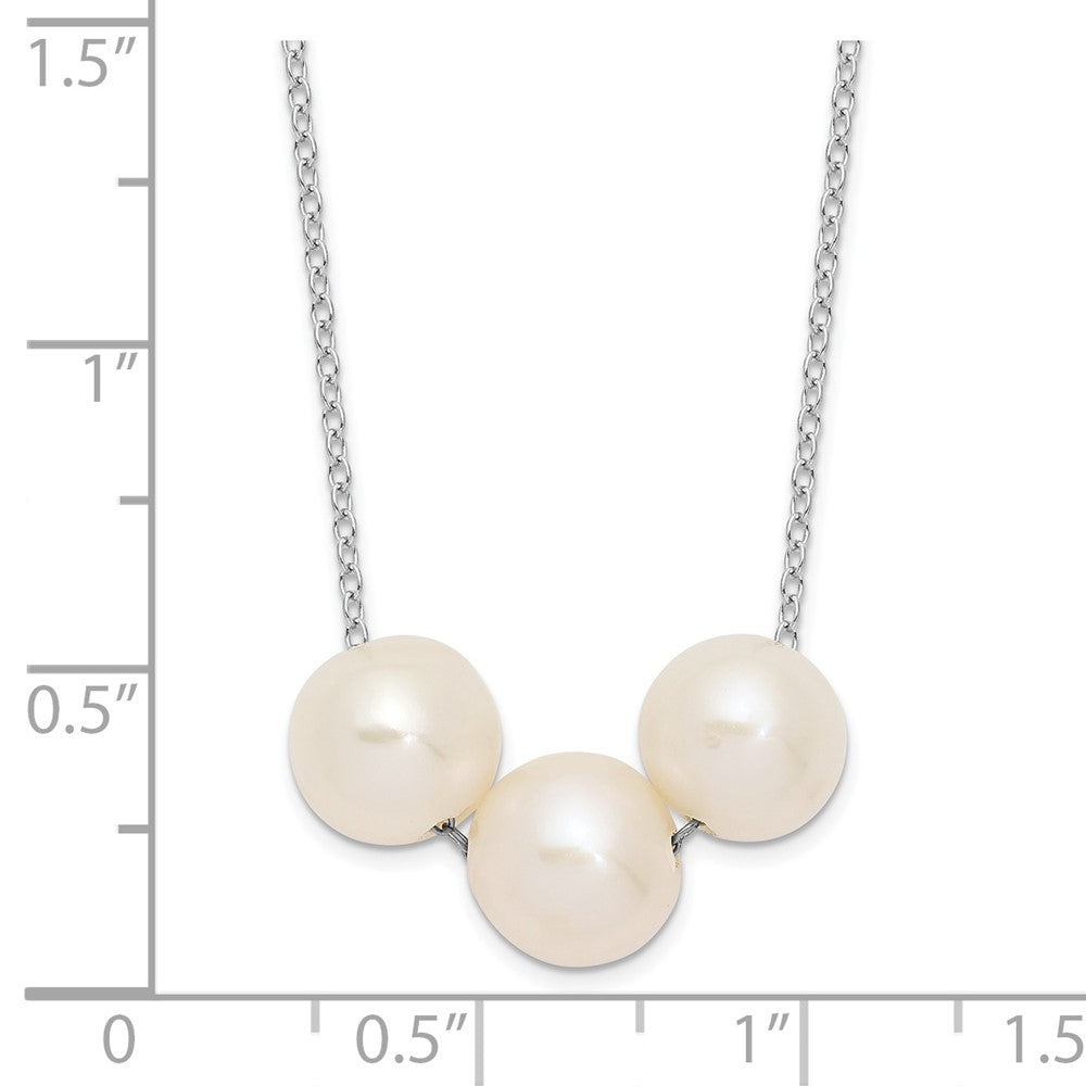 Sterlingsilber Rhodiniert 8-9mm Weiß Nahe-round Fwc Perle Halskette