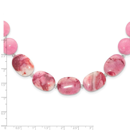 Sterlingsilber Rosa Achat, Rosa/jade/rose Quarz/crystal Halskette