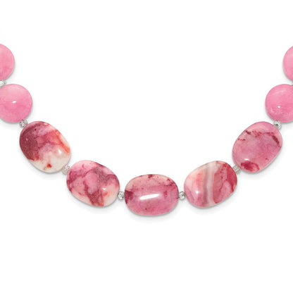 Sterlingsilber Rosa Achat, Rosa/jade/rose Quarz/crystal Halskette