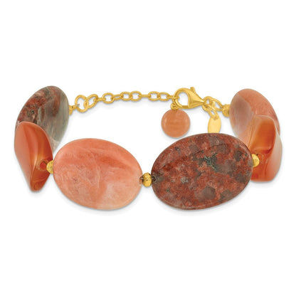 Sterlingsilber Vergoldet Aventurine/carnelian/jasper 1 Zoll Verlängerung Armband