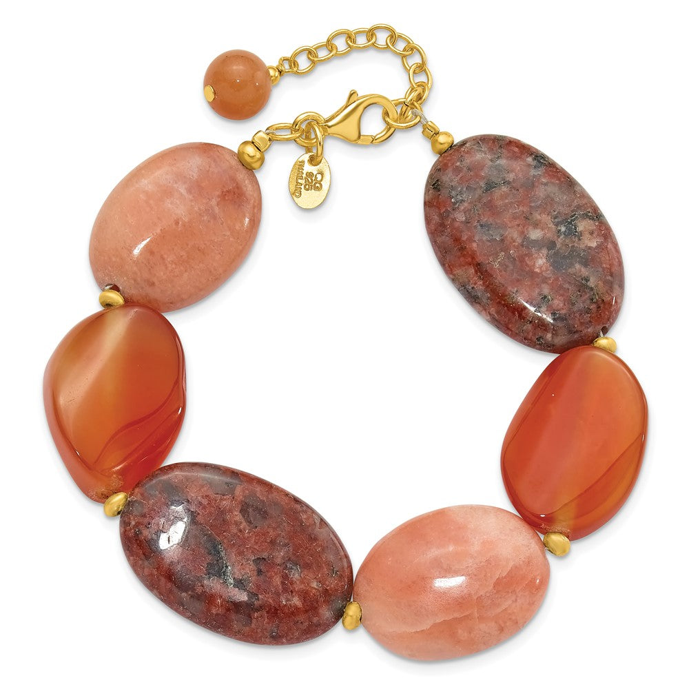 Sterlingsilber Vergoldet Aventurine/carnelian/jasper 1 Zoll Verlängerung Armband