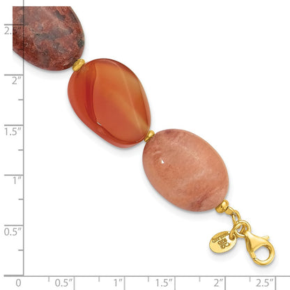 Sterlingsilber Vergoldet Aventurine/carnelian/jasper 1 Zoll Verlängerung Armband