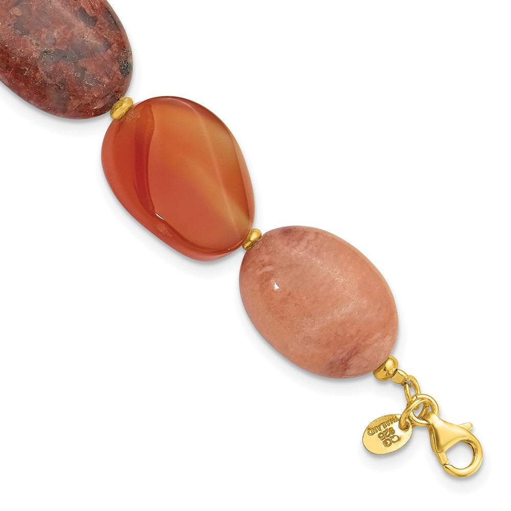 Sterlingsilber Vergoldet Aventurine/carnelian/jasper 1 Zoll Verlängerung Armband