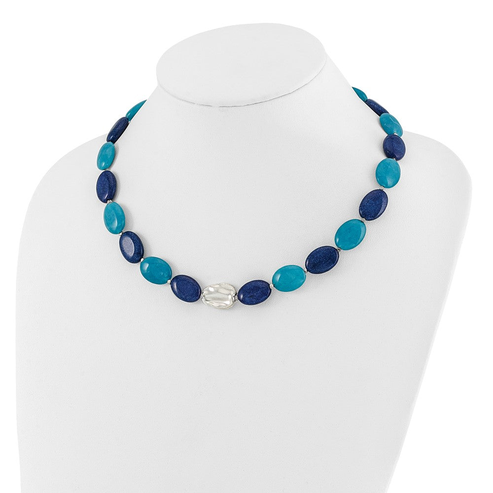 Sterlingsilber Hematite, Jade, Lapis, Quarz mit 2 Zoll Verlängerung Halskette