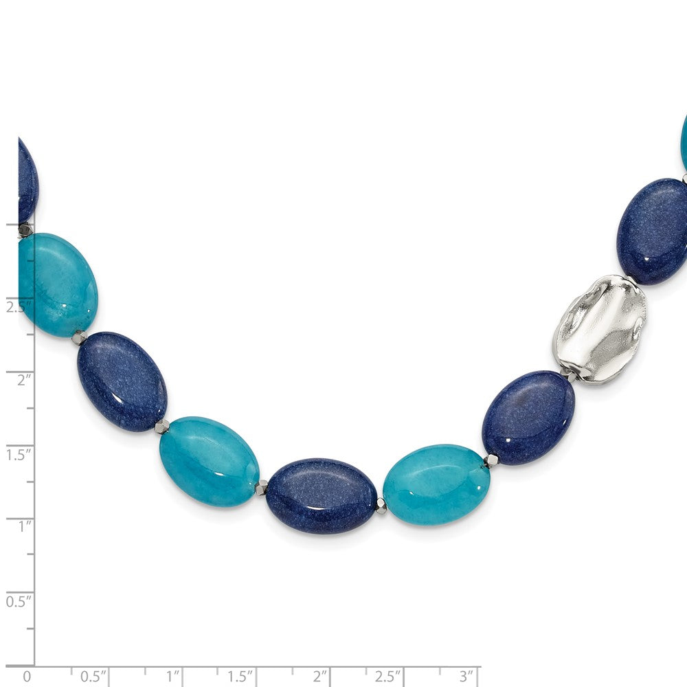 Sterlingsilber Hematite, Jade, Lapis, Quarz mit 2 Zoll Verlängerung Halskette