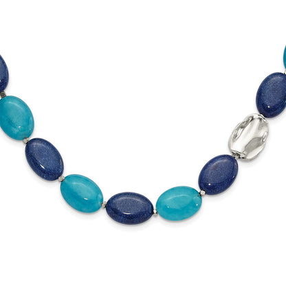 Sterlingsilber Hematite, Jade, Lapis, Quarz mit 2 Zoll Verlängerung Halskette