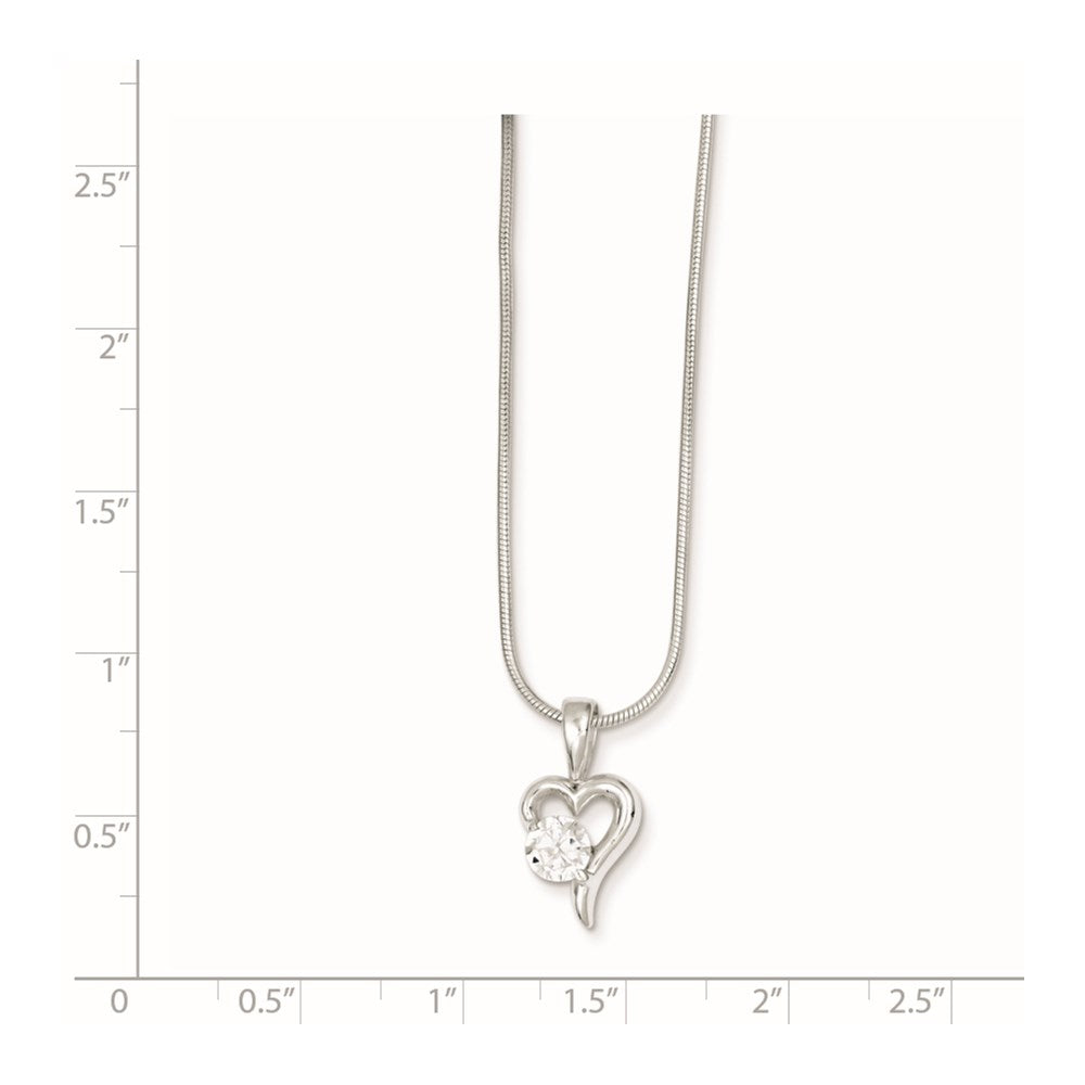 Sterlingsilber Zirkonia Herz Anhänger Halskette