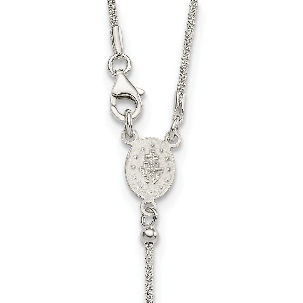 Sterlingsilber 24 Zoll Rosenkranz Halskette