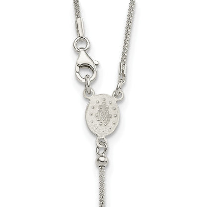 Sterlingsilber 24 Zoll Rosenkranz Halskette