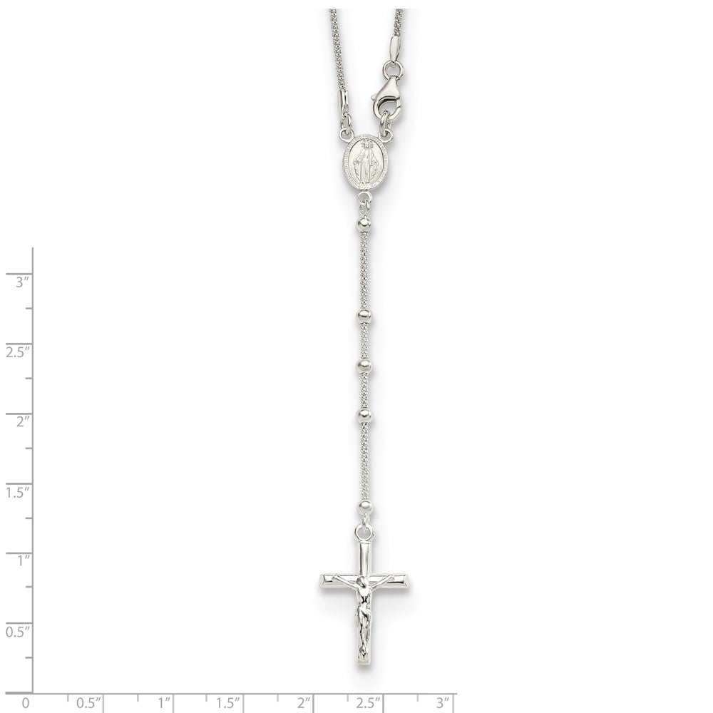Sterlingsilber 24 Zoll Rosenkranz Halskette