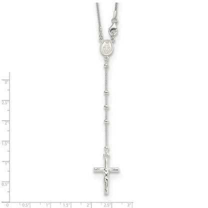 Sterlingsilber 24 Zoll Rosenkranz Halskette
