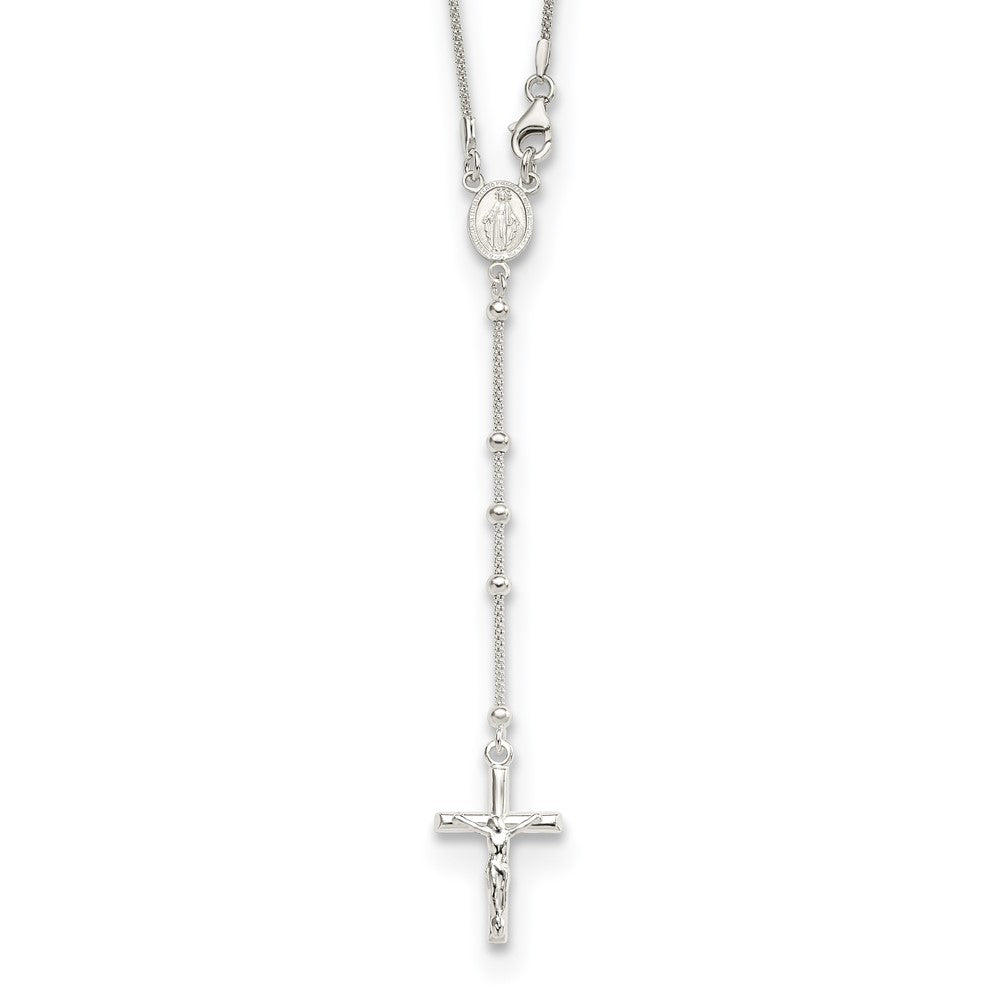Sterlingsilber 24 Zoll Rosenkranz Halskette