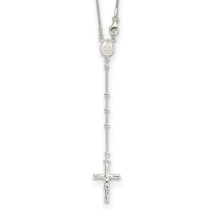 Sterlingsilber 24 Zoll Rosenkranz Halskette