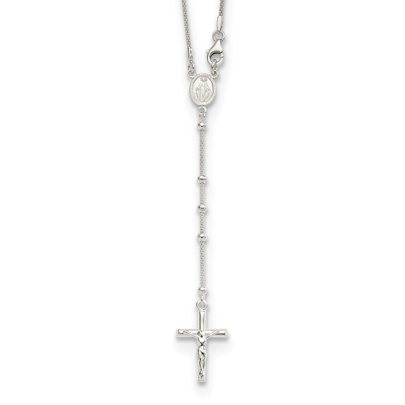 Sterlingsilber 24 Zoll Rosenkranz Halskette