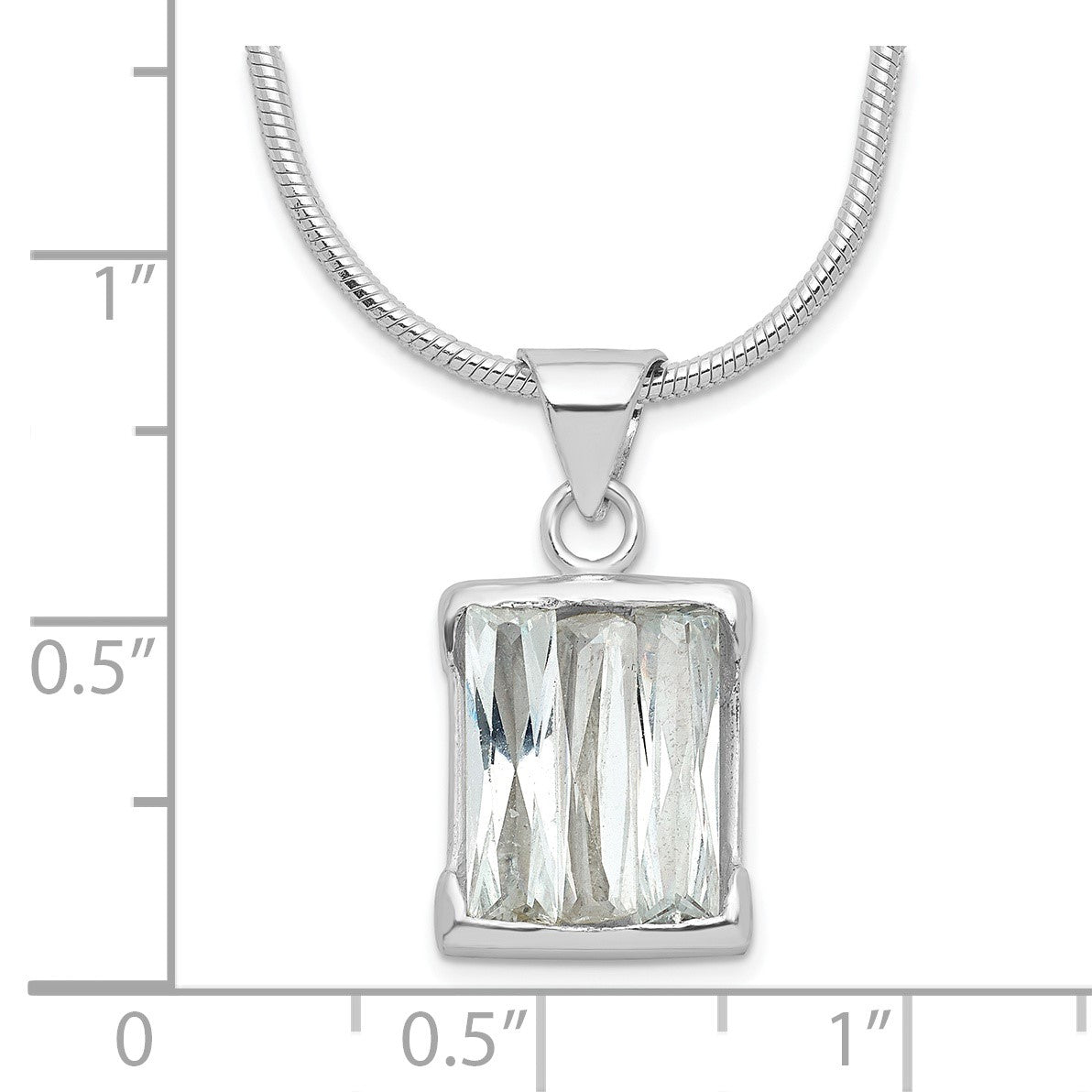 Sterlingsilber Rectangular Design Zirkonia Halskette