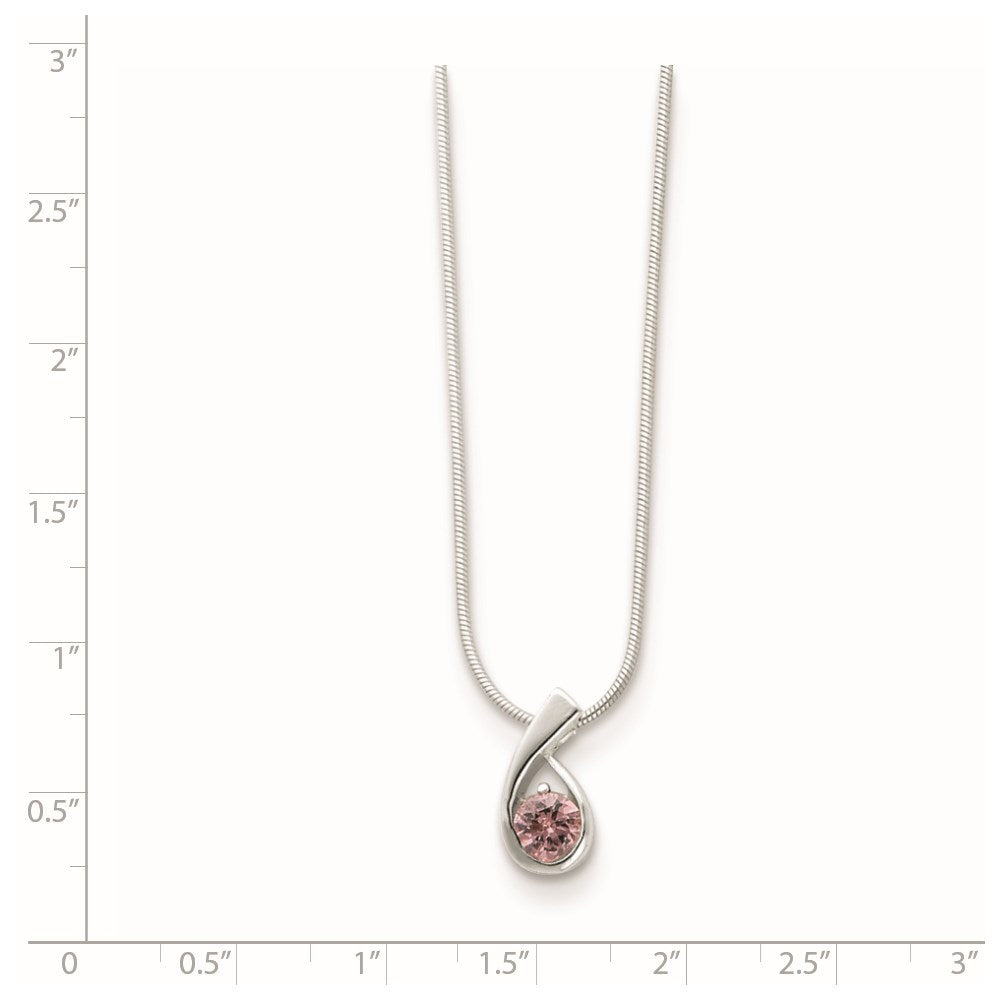 Sterlingsilber Rosa Zirkonia Halskette