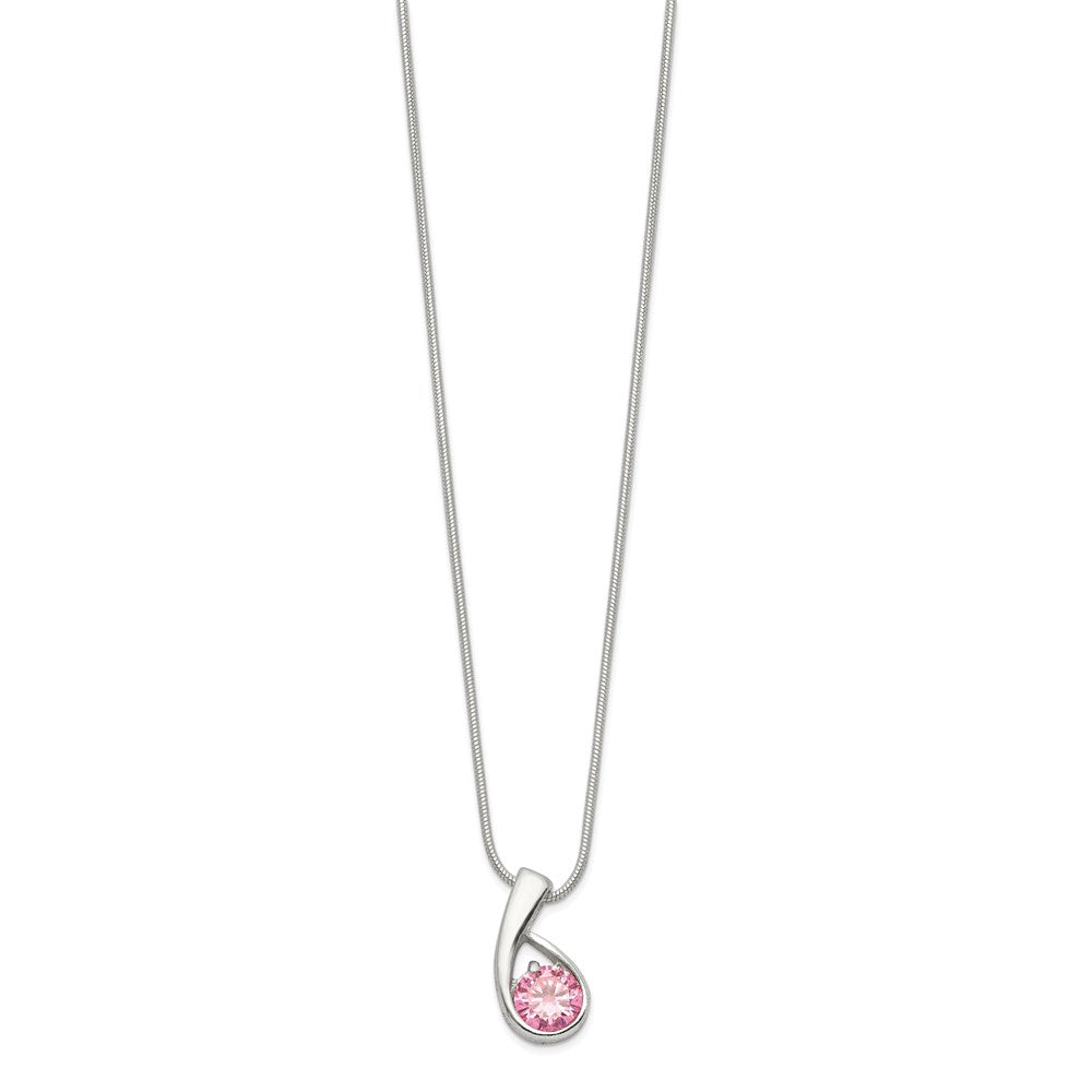 Sterlingsilber Rosa Zirkonia Halskette