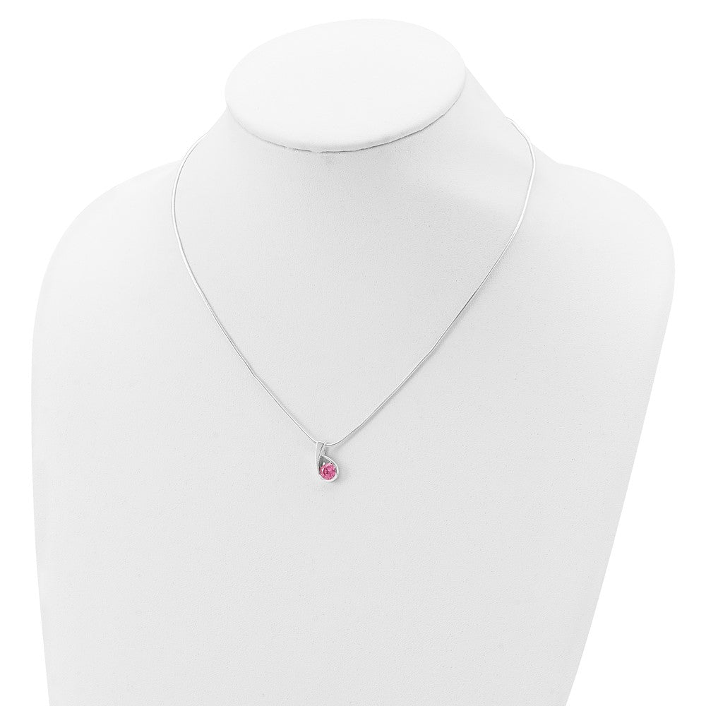 Sterlingsilber Rosa Zirkonia Halskette