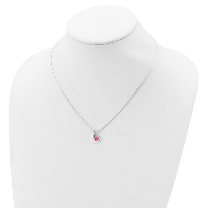 Sterlingsilber Rosa Zirkonia Halskette