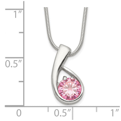 Sterlingsilber Rosa Zirkonia Halskette
