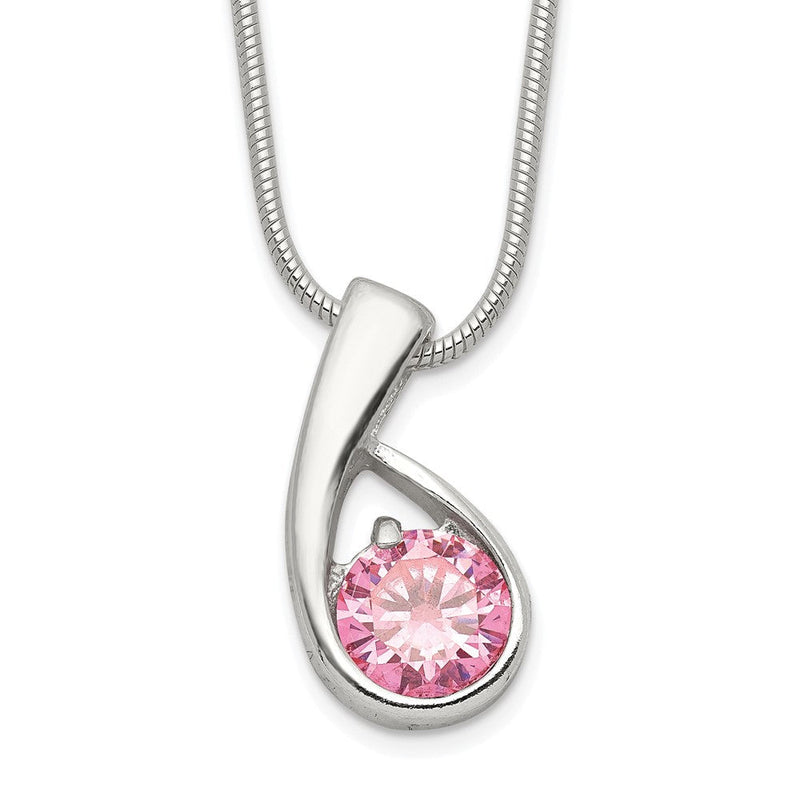 Sterlingsilber Rosa Zirkonia Halskette