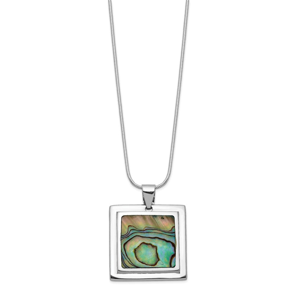 Sterlingsilber Rhodiniert Abalone Anhänger Halskette