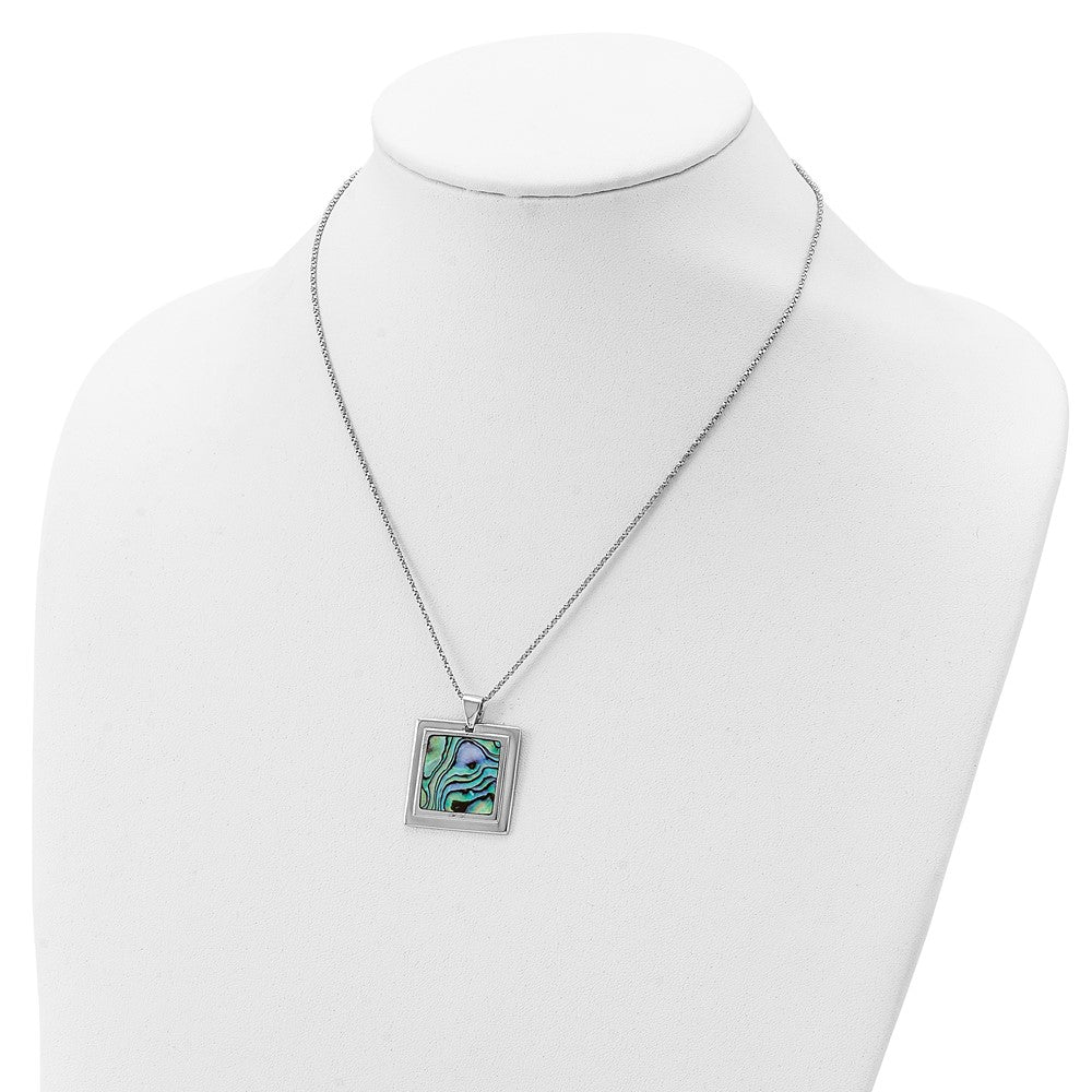 Sterlingsilber Rhodiniert Abalone Anhänger Halskette