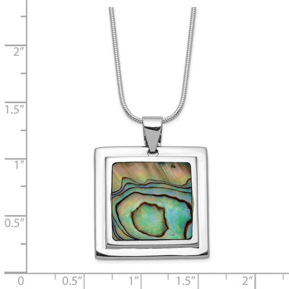 Sterlingsilber Rhodiniert Abalone Anhänger Halskette