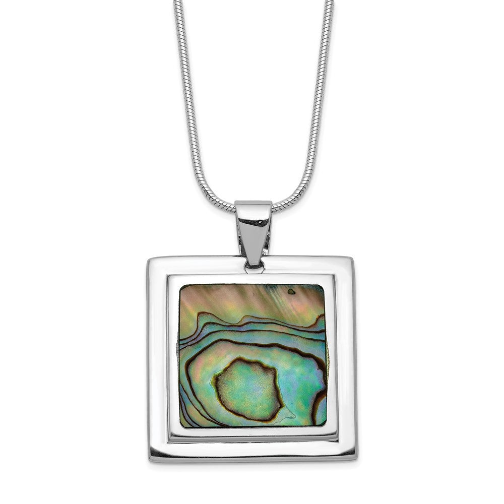 Sterlingsilber Rhodiniert Abalone Anhänger Halskette