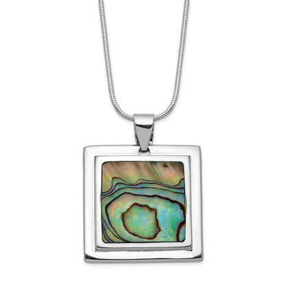 Sterlingsilber Rhodiniert Abalone Anhänger Halskette