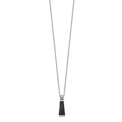 Sterlingsilber Rhodiniert Onyx Anhänger Halskette
