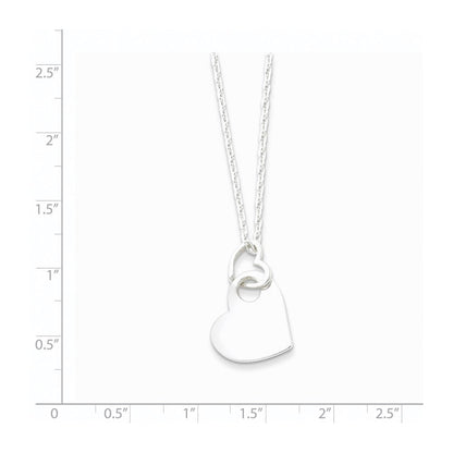 Sterlingsilber Offen Herz Holding A Hängend 16 Zoll Halskette