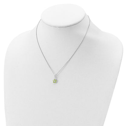 Sterlingsilber Peridot Blume Anhänger Halskette
