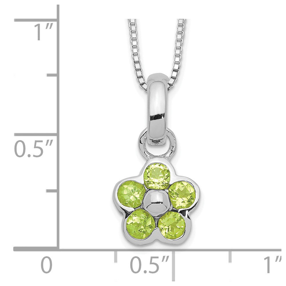 Sterlingsilber Peridot Blume Anhänger Halskette