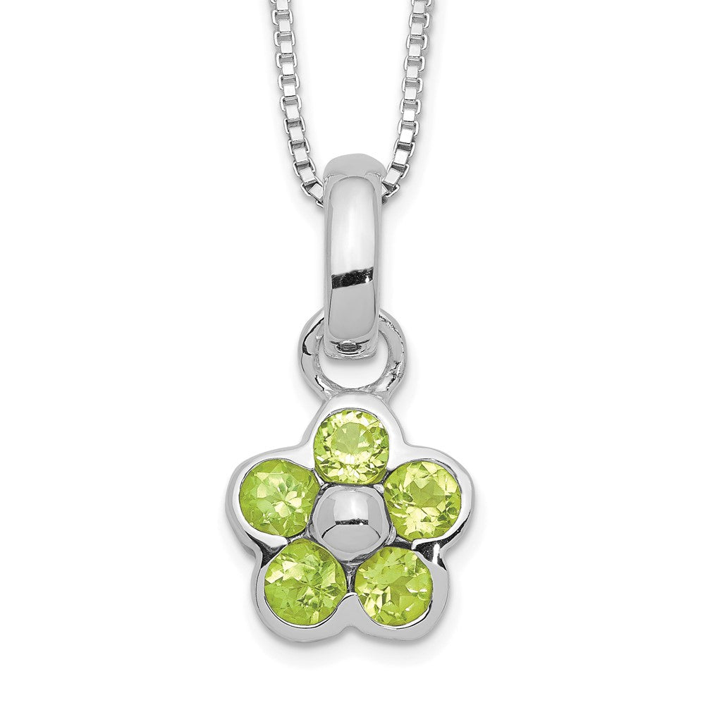 Sterlingsilber Peridot Blume Anhänger Halskette
