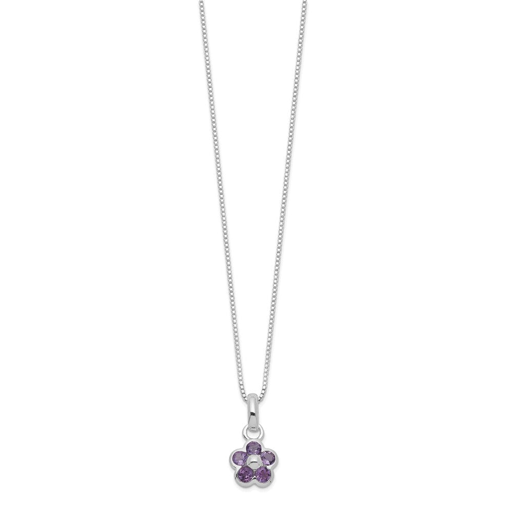 Sterlingsilber Amethyst Blume Anhänger Halskette