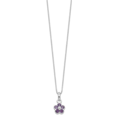 Sterlingsilber Amethyst Blume Anhänger Halskette