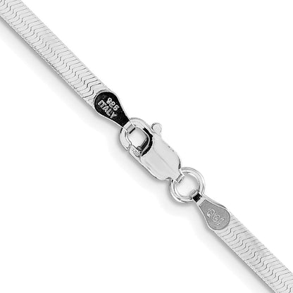 Sterlingsilber Rhodiniert 3mm Magic Fischgrät Kette