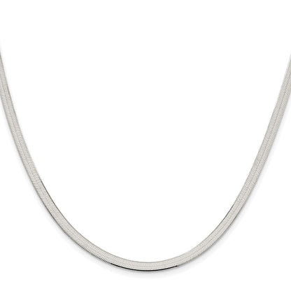 Sterlingsilber Rhodiniert 3.5mm Magic Fischgrät Kette