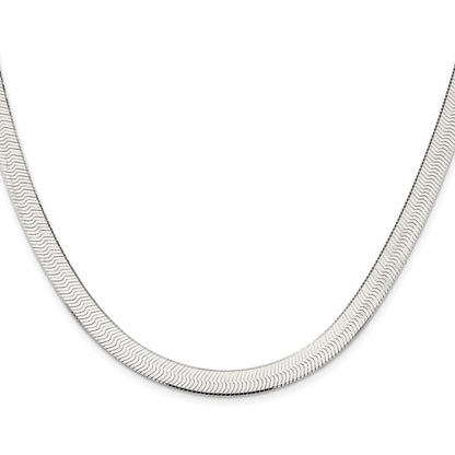 Sterlingsilber Rhodiniert 7.3mm Magic Fischgrät Kette