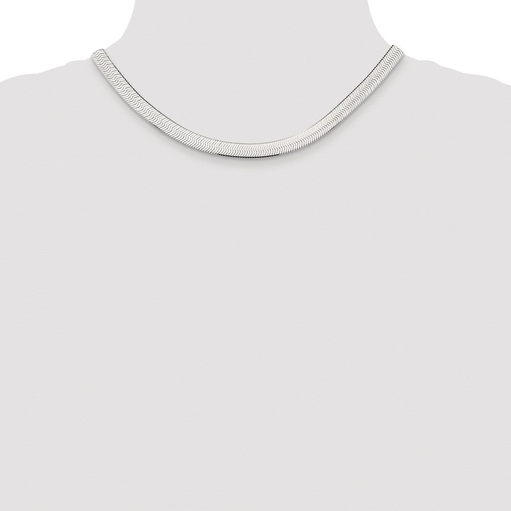 Sterlingsilber Rhodiniert 7.3mm Magic Fischgrät Kette