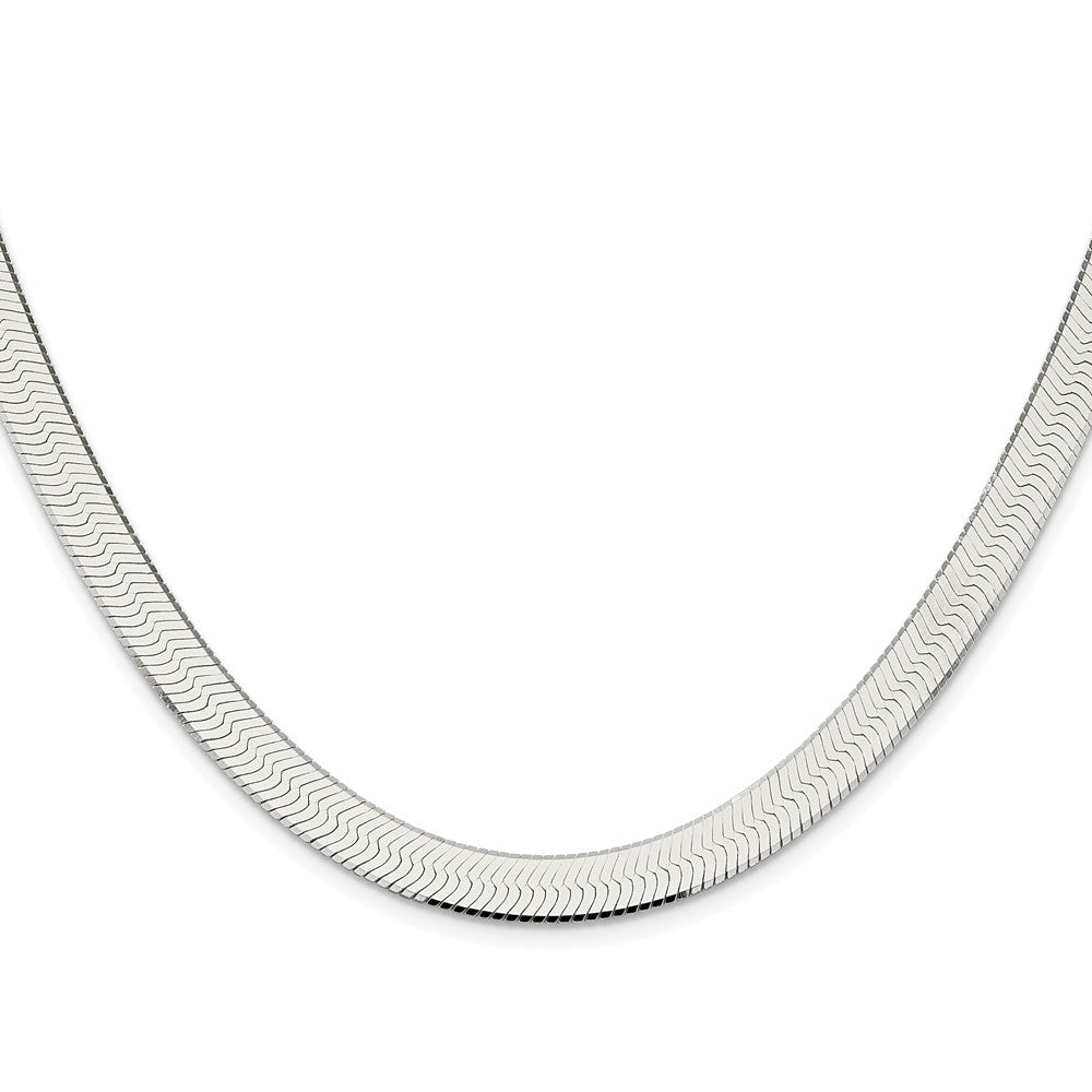 Sterlingsilber Rhodiniert 8mm Magic Fischgrät Kette