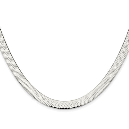 Sterlingsilber Rhodiniert 8mm Magic Fischgrät Kette