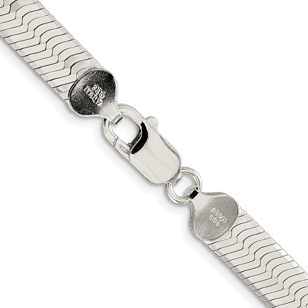 Sterlingsilber Rhodiniert 8mm Magic Fischgrät Kette