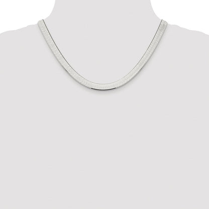 Sterlingsilber Rhodiniert 8mm Magic Fischgrät Kette
