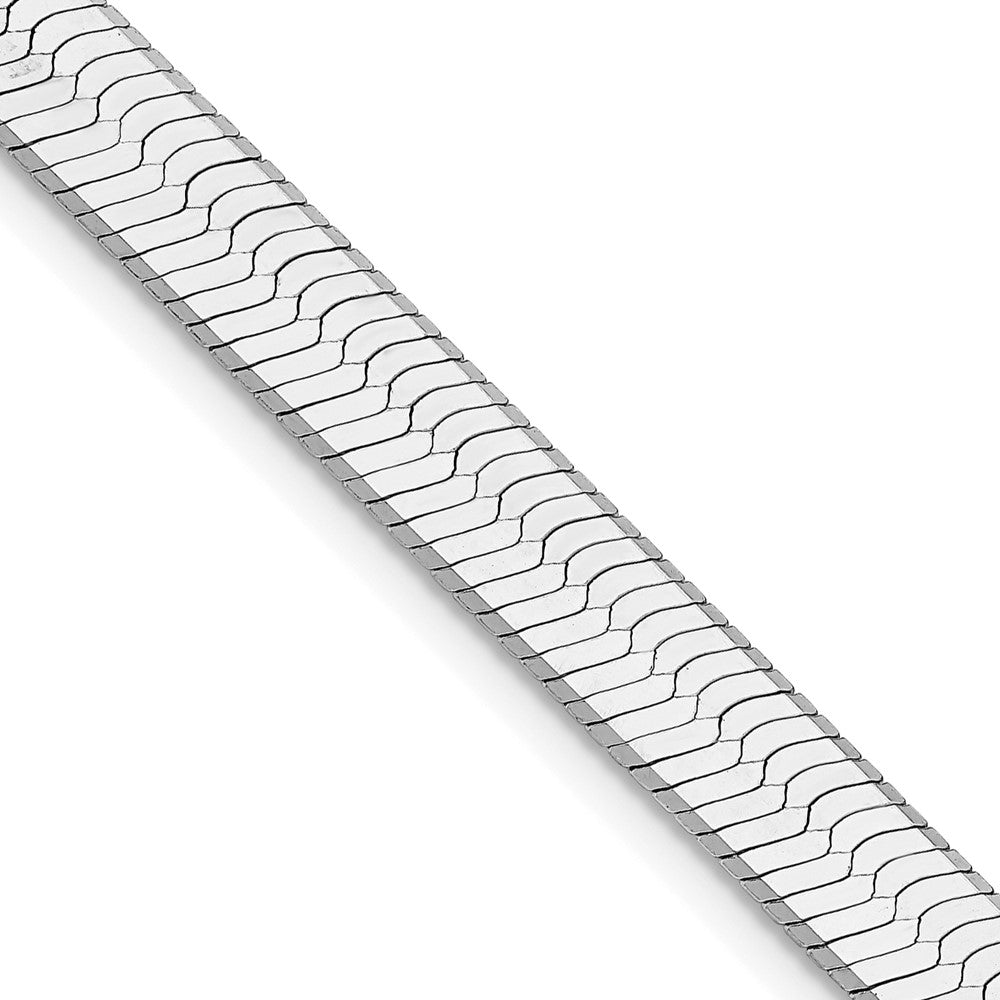 Sterlingsilber Rhodiniert 8mm Magic Fischgrät Kette