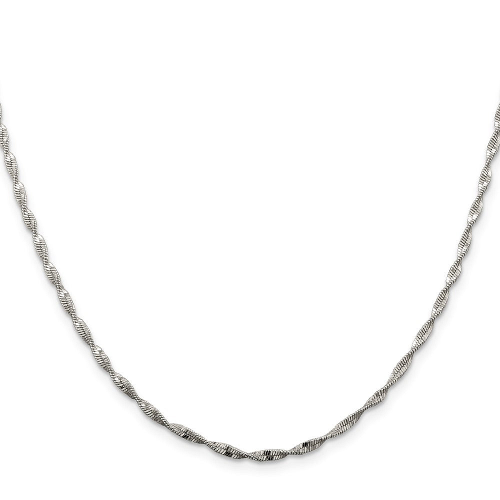 Sterlingsilber 2mm Gedreht Fischgrät Halskette