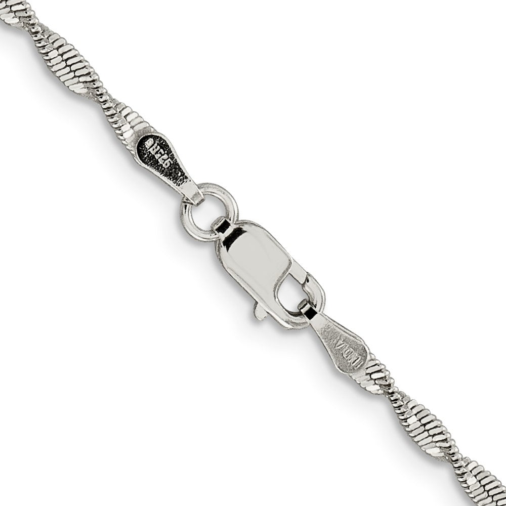 Sterlingsilber 2mm Gedreht Fischgrät Halskette