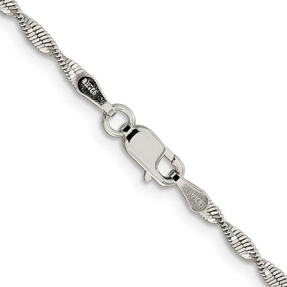 Sterlingsilber 2mm Gedreht Fischgrät Halskette